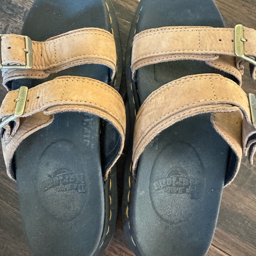 Doc Martens Tan and Black Sandals - Picture 4 of 6